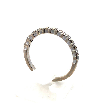 Designer 14K White Gold Round Diamond Stackable Wedding Band Ring