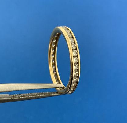 14K Yellow Gold Cubic Zirconia CZ Infinity Eternity Anniversary Band Ring