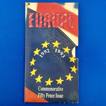 1992 1993 COMMEMORATIVE FIFTY PENCE ISSUE  EUROPE IN ORIGINAL SEALED CASE