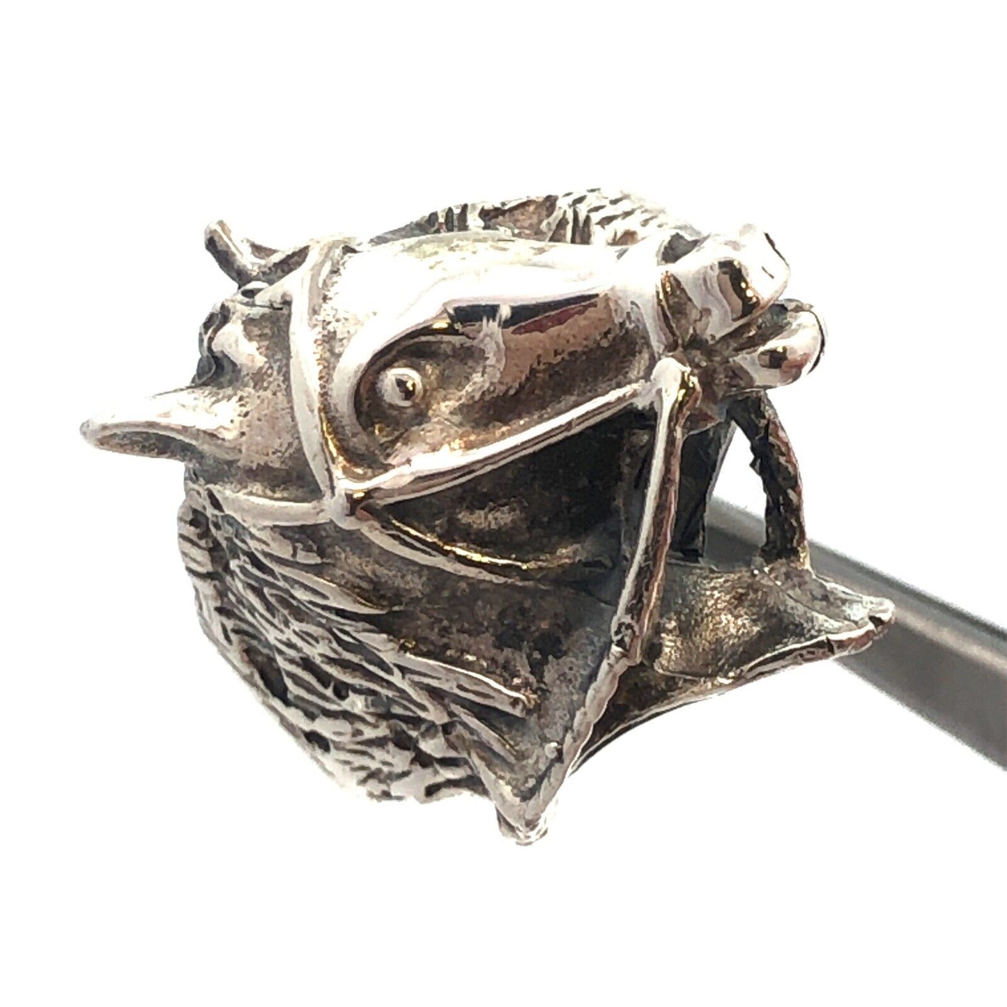 Retro 925 Sterling Silver Horse Head Bridle Western Style Statement Chunky Ring