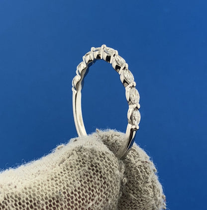 14k White Gold Marquise Cut Diamond Wedding Engagement Band Ring Size 7 OR 6.75