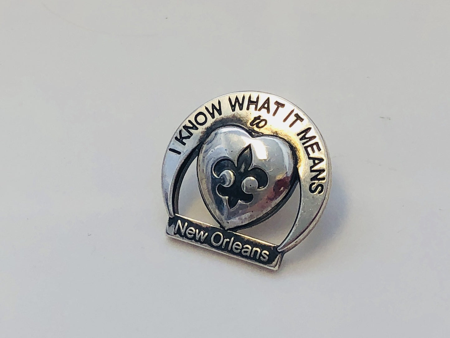 Anne Dale Sterling Silver 925 Katrina Fleur De Lis New Orleans LA Memorial Pin