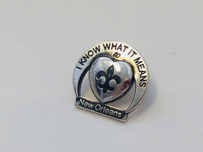 Anne Dale Sterling Silver 925 Katrina Fleur De Lis New Orleans LA Memorial Pin
