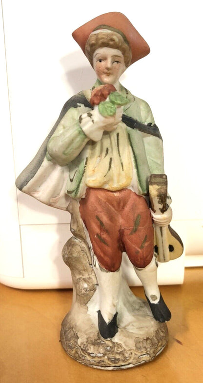 Vintage Occupied Japan Porcelain Man And Woman 2 Piece Lot Of Figurines
