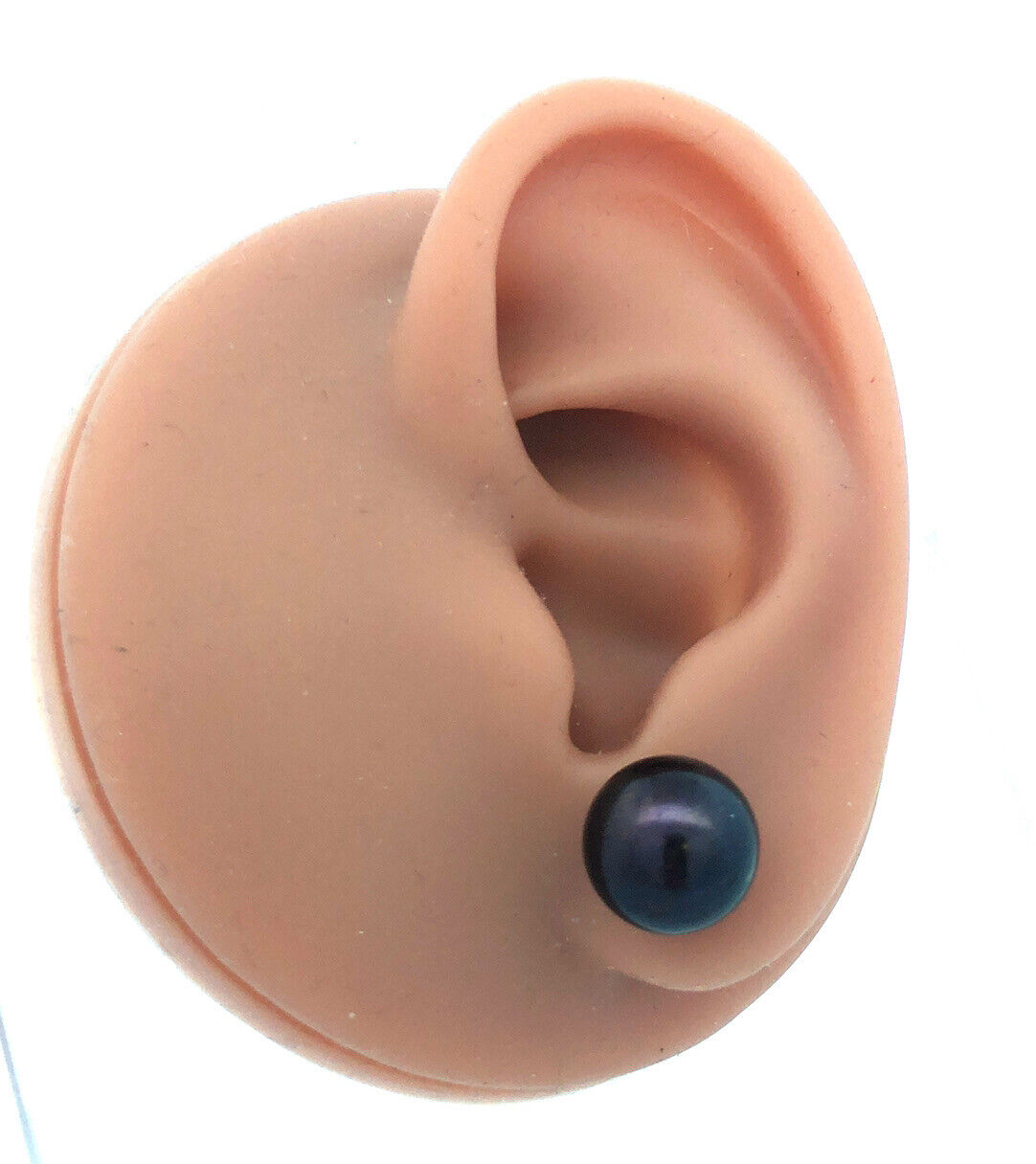 Designer 14K Yellow Gold Black Pearl Statement Stud Earrings 10.5mm