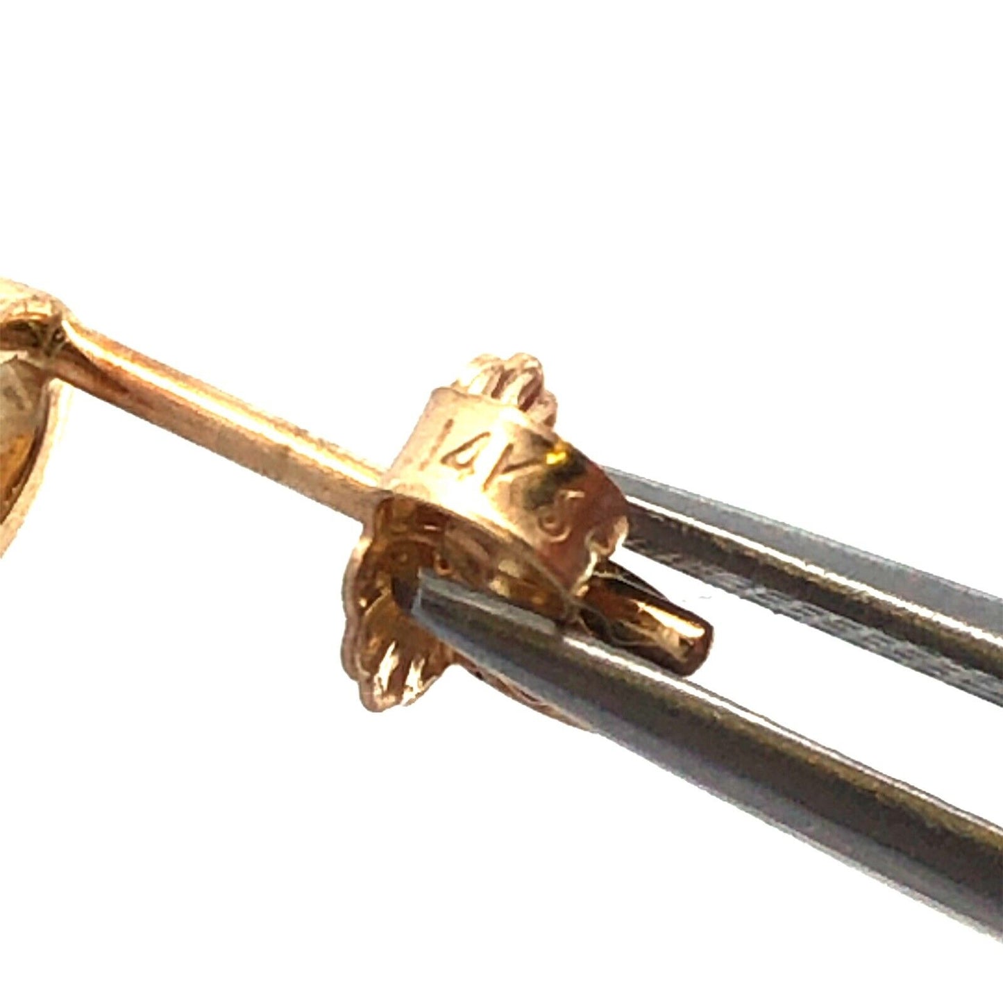 Designer 14K Yellow Gold Pave Diamond Horseshoe Good Luck Stud Earrings