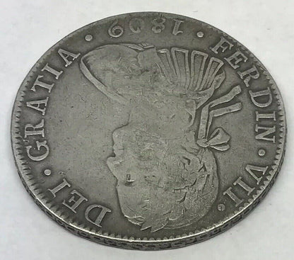 1809 TH Silver 8 Reales Mexico City Mint Pillar Dollar Colonial Coin