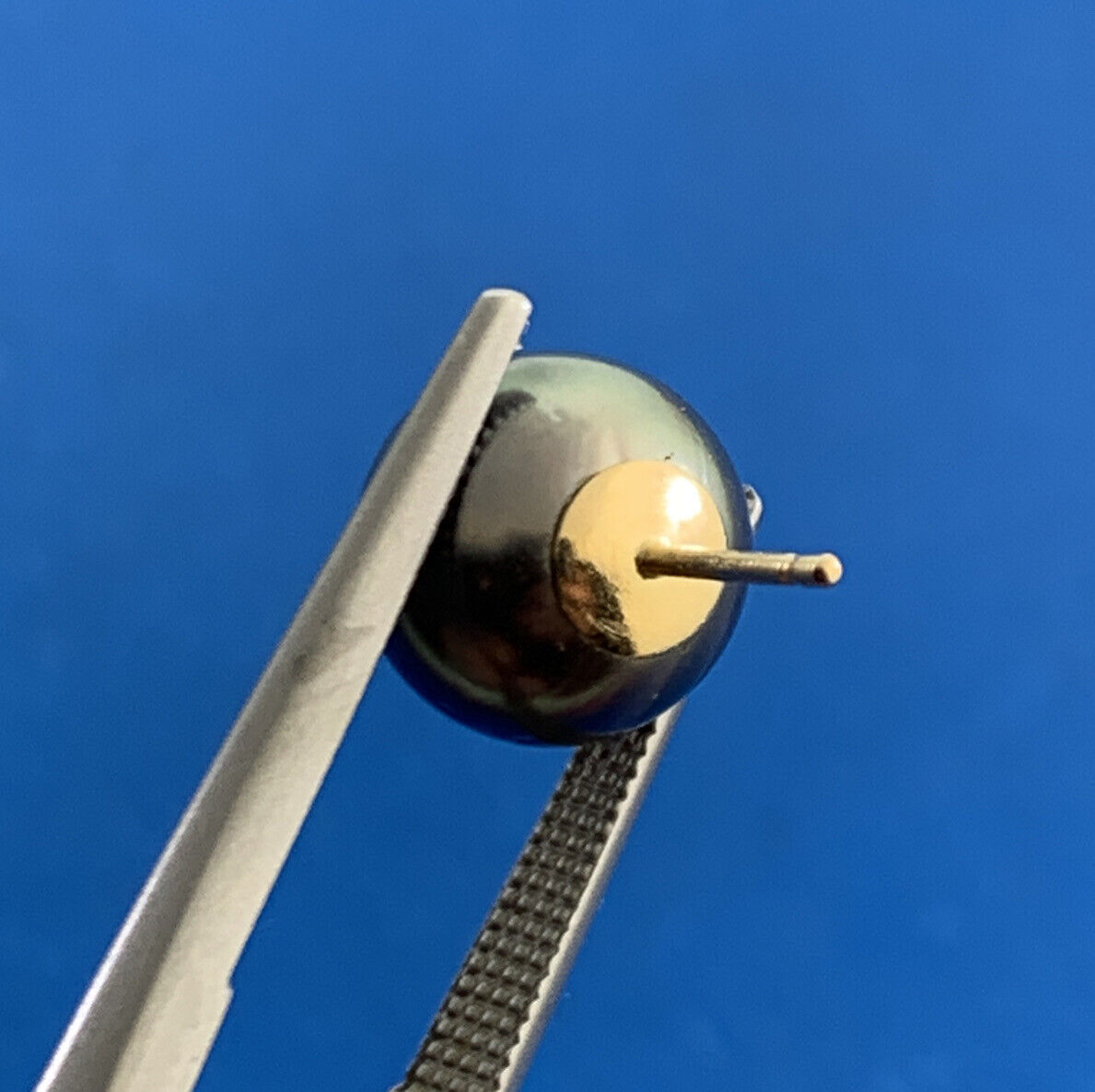 14K Yellow Gold Tahitian Pearl Solitaire Statement Stud Earrings 9.75mm