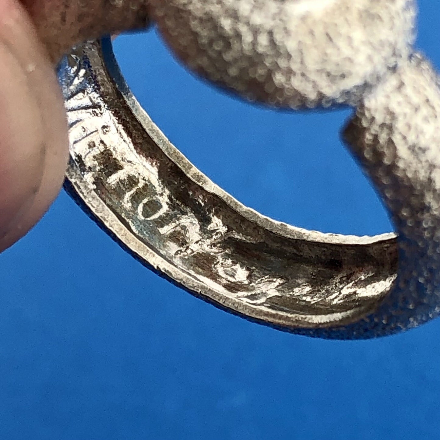 Vintage Mignon Faget 925 Sterling Silver Sea Collection Sapphire Sea Urchin Ring