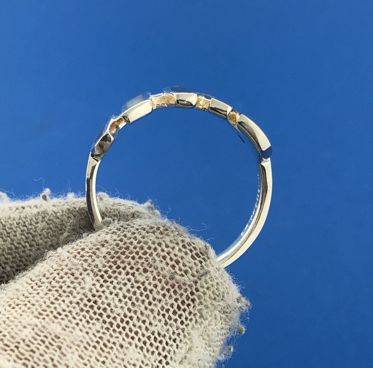 Designer LS Sterling Silver 925 Multi-Color Abalone Modernist Cocktail Ring