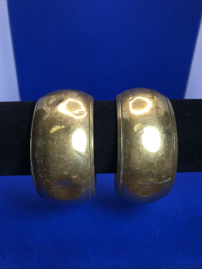 1980's Brass Copper Silver Tone Lot Twenty Bangle And Statement Cuff Bracelets