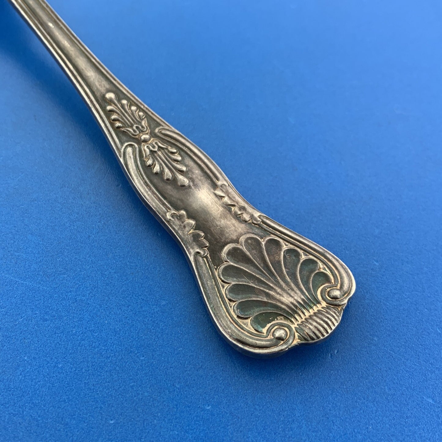WA England 3 Pc Silverplate Kings Pattern Repousse Gold Wash Large Berry Spoons