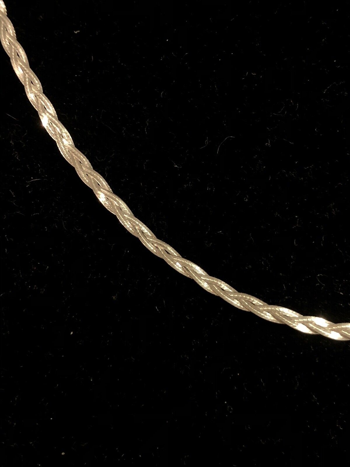 Designer 925 Sterling Silver Flat Herringbone Braided Chain Necklace