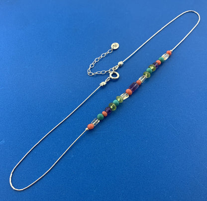 Carolyn Pollack Sterling Silver 925 Liquid Silver Gemstone 17" Strand Necklace