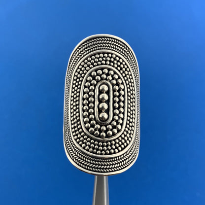 Designer BA Suarti 925 Sterling Silver Tortoise Shell Design Oval Statement Ring