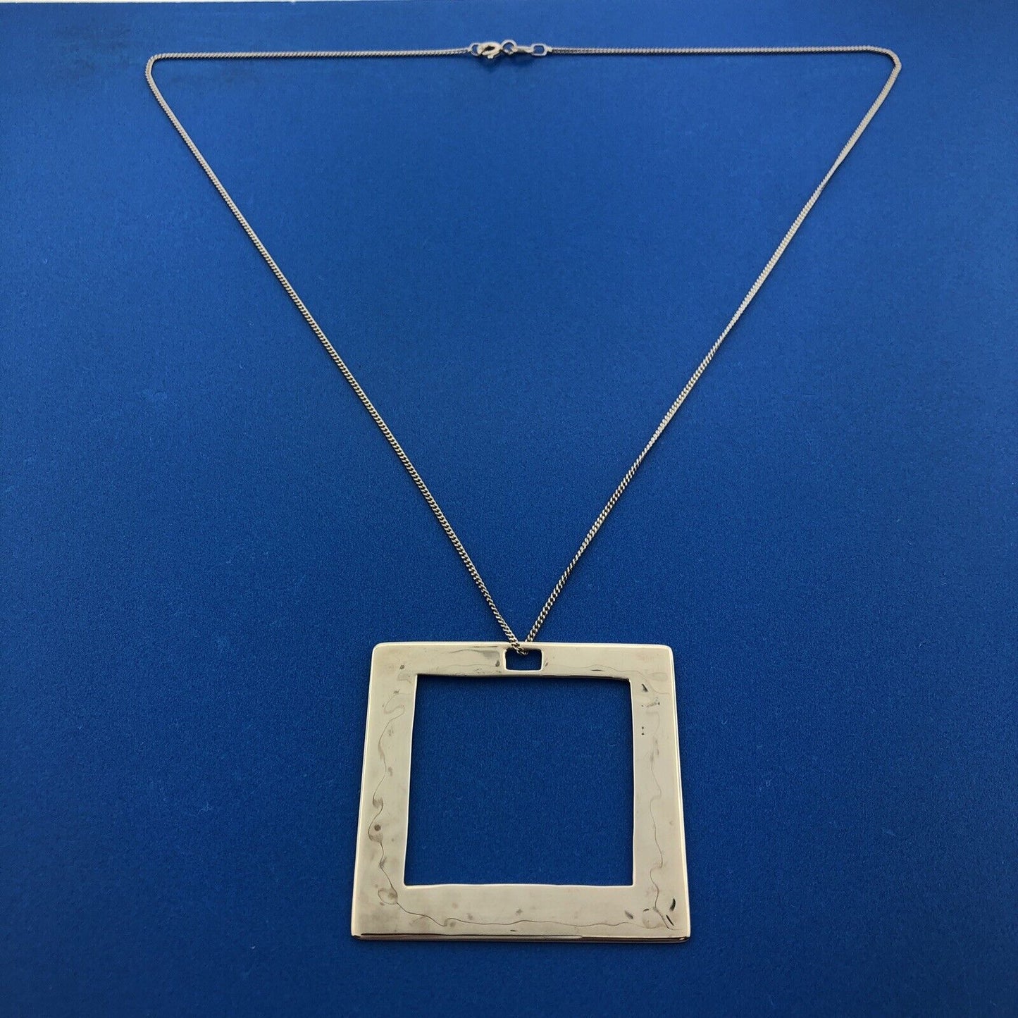 Robert Lee Morris Studio Sterling Silver 925 Open Square Frame 18" Necklace