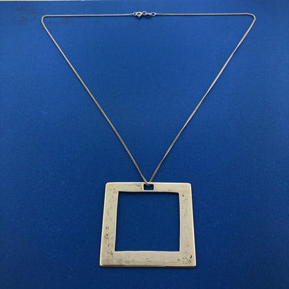 Robert Lee Morris Studio Sterling Silver 925 Open Square Frame 18" Necklace