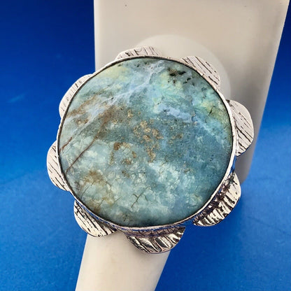 Vintage Native American Artisan 925 Sterling Silver Turquoise Statement Ring