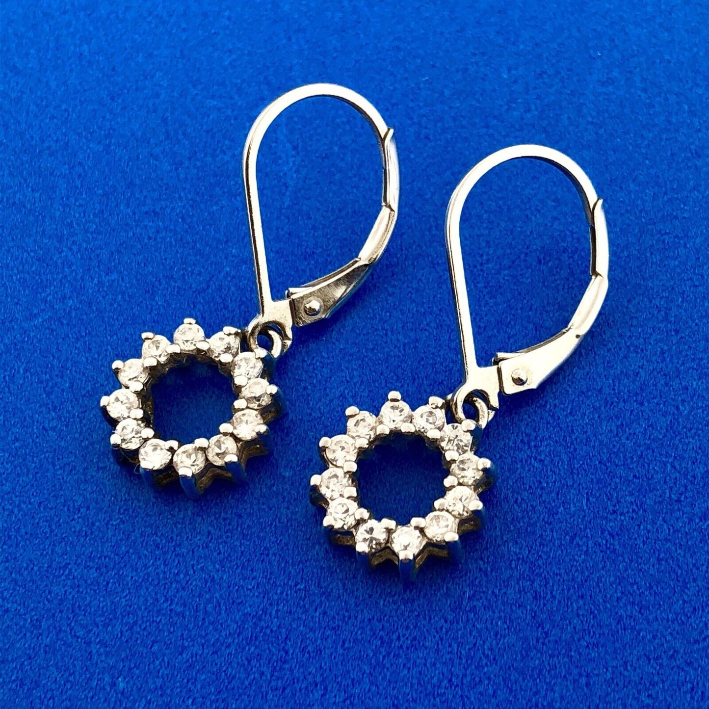 Designer 925 Sterling Silver Cubic Zirconia CZ Infinity Circle Dangle Earrings