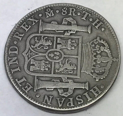 1809 TH Silver 8 Reales Mexico City Mint Pillar Dollar Colonial Coin