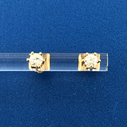 Gorgeous 14k Yellow Gold Round Cut Diamond .25tcw 1/4  Stud Earring Pair