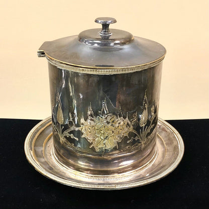 Victorian Henry Wilkinson Sheffield Silverplate Ornate Tea Biscuit Caddy