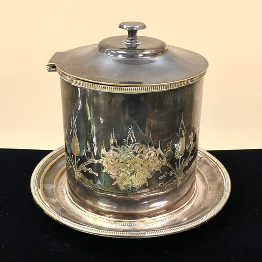 Victorian Henry Wilkinson Sheffield Silverplate Ornate Tea Biscuit Caddy