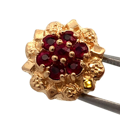 Designer 14K Yellow Gold Round Ruby Slide Bracelet Charm