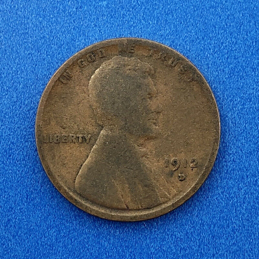 1912 D Lincoln Cent Wheat Ears Reverse Key Rare 1c Cent Penny Denver Coin
