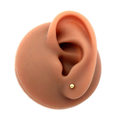 Designer 14K Yellow Gold Round Ball Starter Stud Earrings