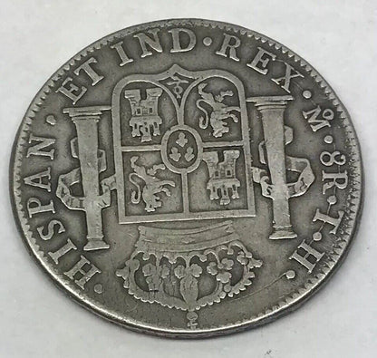 1809 TH Silver 8 Reales Mexico City Mint Pillar Dollar Colonial Coin