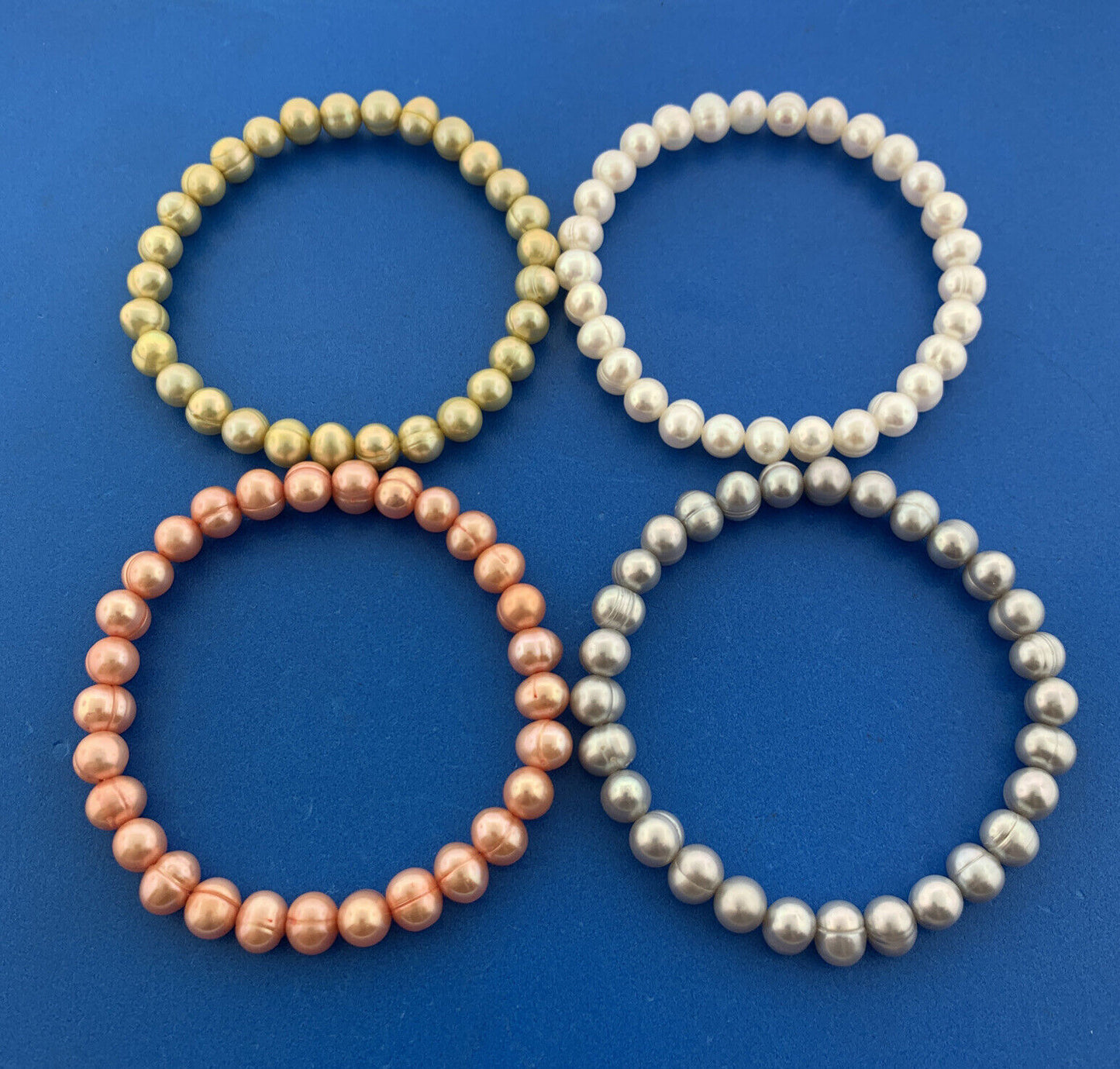 Designer Honora Gray Green Red White Pearl 4 Strand String Bracelet Set