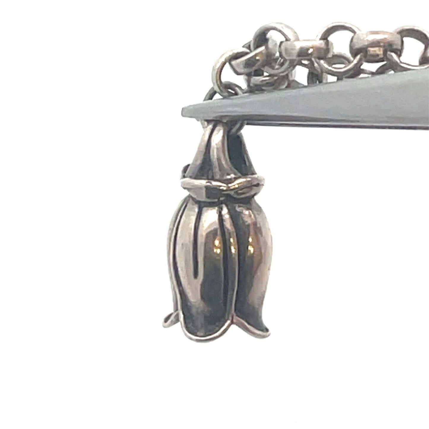 Mignon Faget Sterling Silver Tulip Collection  Chain Dangle Tulip Charm Bracelet