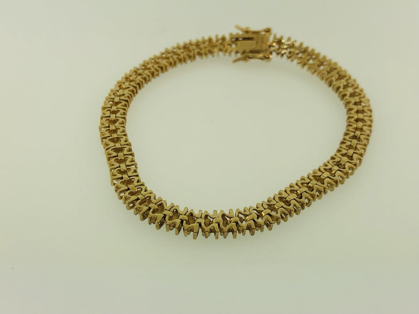 Vintage Sterling Silver 925 Vermeil Diamond Illusion Link Tennis Bracelet S184