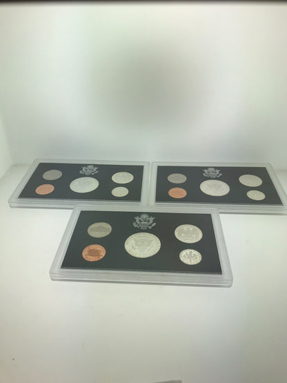 1992 1998 S Lot of United States Silver Proof Three 3 Sets OMP/COA