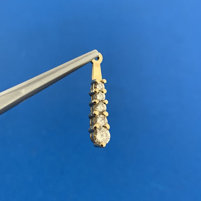 Gorgeous 14k Yellow Gold Round Cut Diamond Vertical Set Earring Enhancers