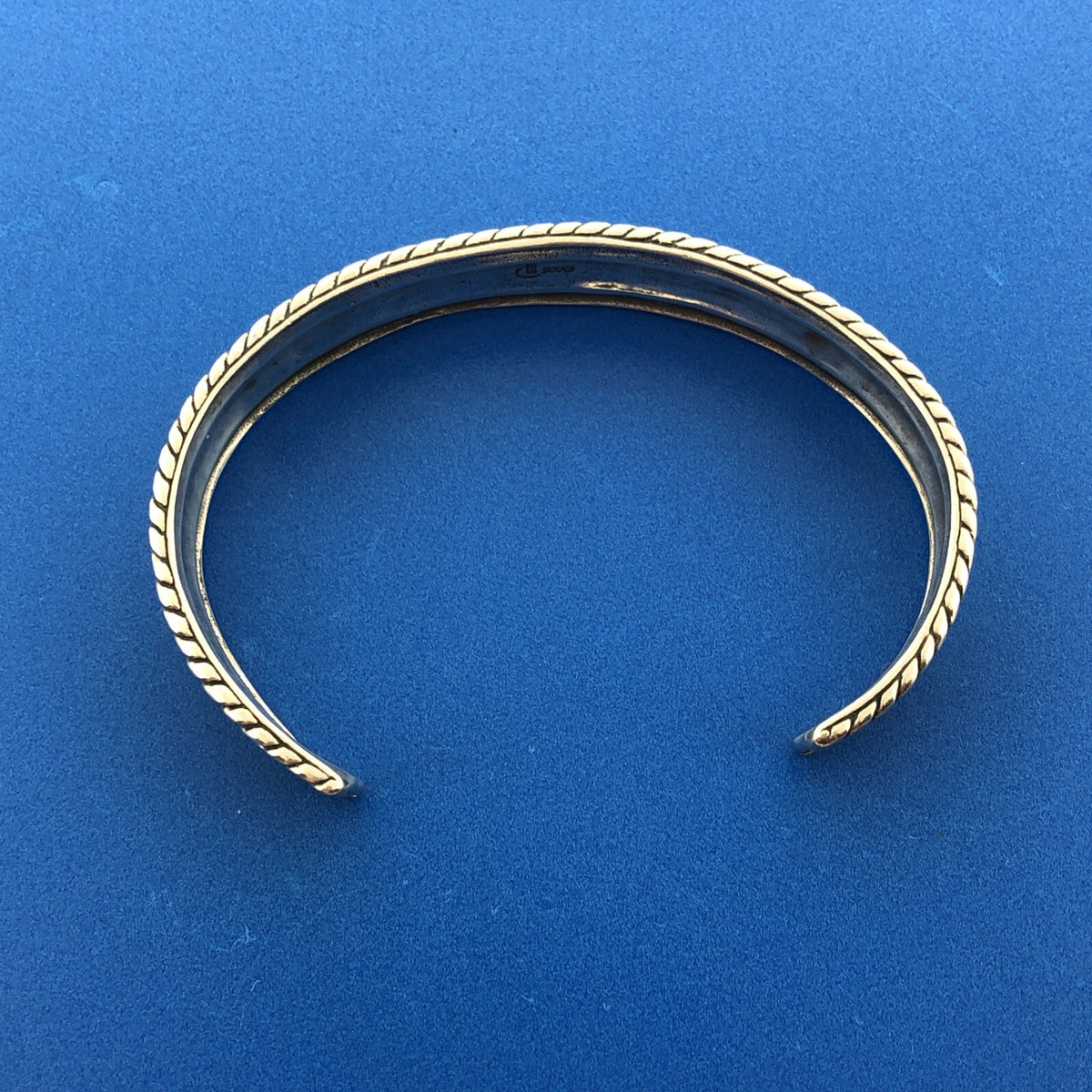 Carolyn Pollack Relios R Moon Sterling Silver 925 Cable Scroll Cuff Bracelet