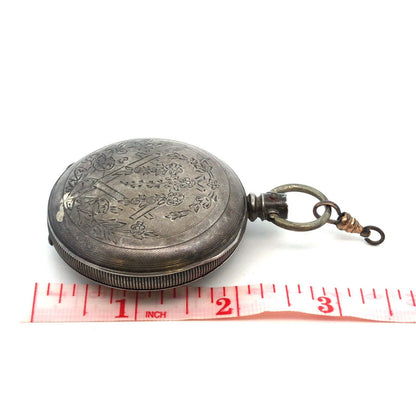 Antique Fahy's Coin Silver .900 Fine Monarch For Parts And Repair Pocket Watch