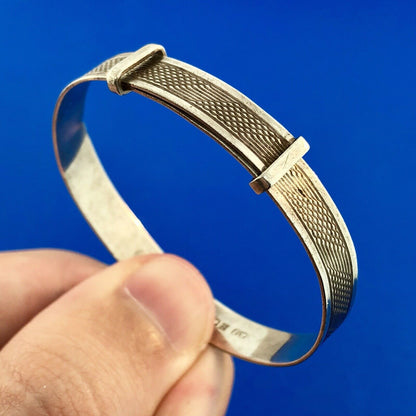 Retro Great Britain 925 Sterling Silver Expandable Adjustable Childs Bracelet