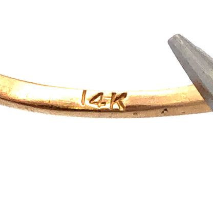 Estate 14K Yellow Gold Marquise Amethyst Diamond Stacking Band Ring