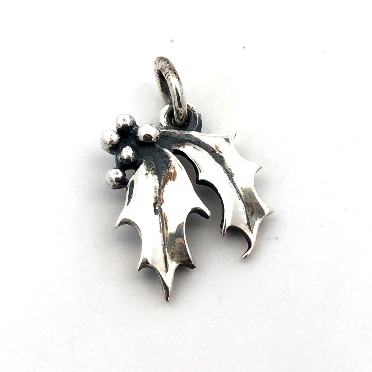 Retired James Avery 925 Sterling Silver Mistletoe Holly Berry Christmas Charm
