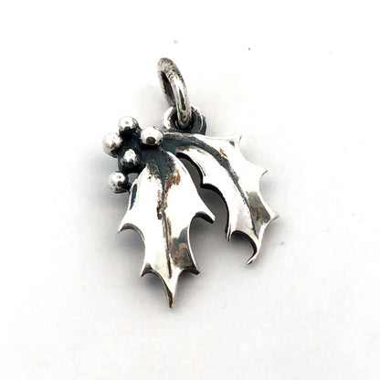 Retired James Avery 925 Sterling Silver Mistletoe Holly Berry Christmas Charm