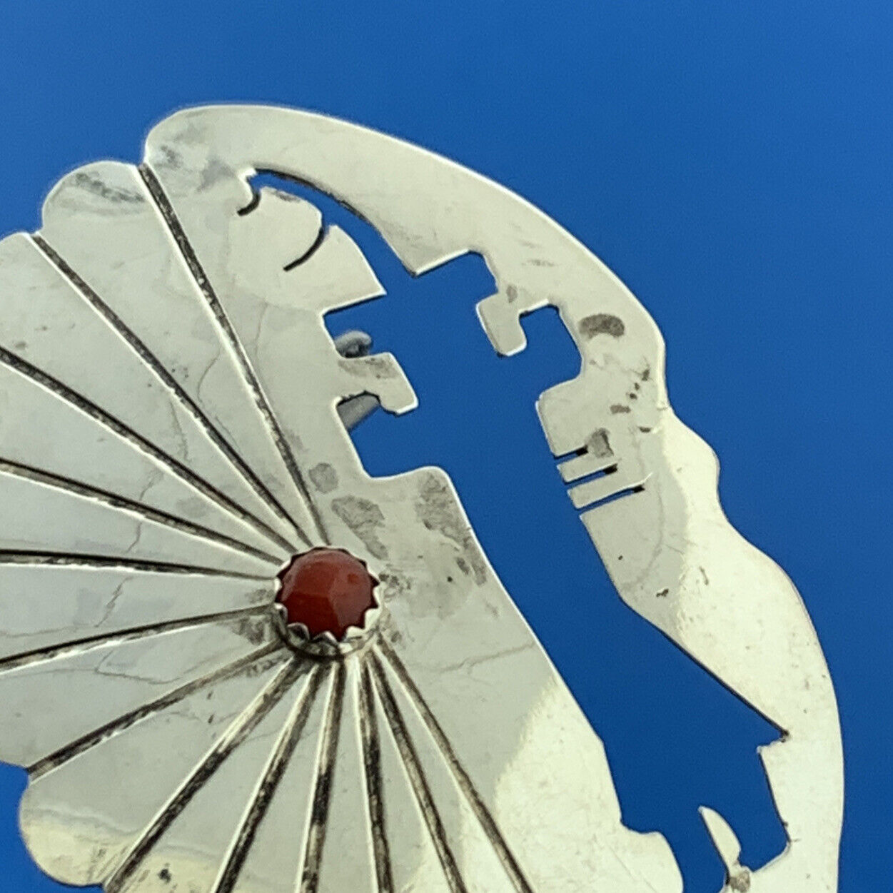 Designer DL Sterling Silver 925 Cabochon Carnelian Openwork Curved Stud Earrings