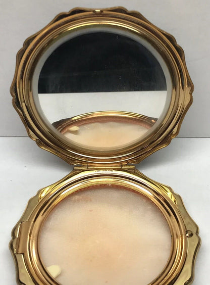Vintage Stratton Of England Blue WedgeWood Maids Dancing Gold Tone Compact