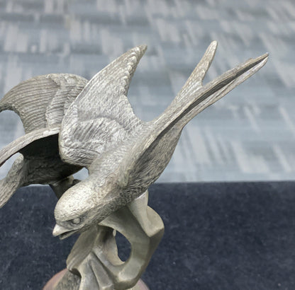 1976 Irving Burgues Pewter Limited Edition Swallows Birds Modernist Statue