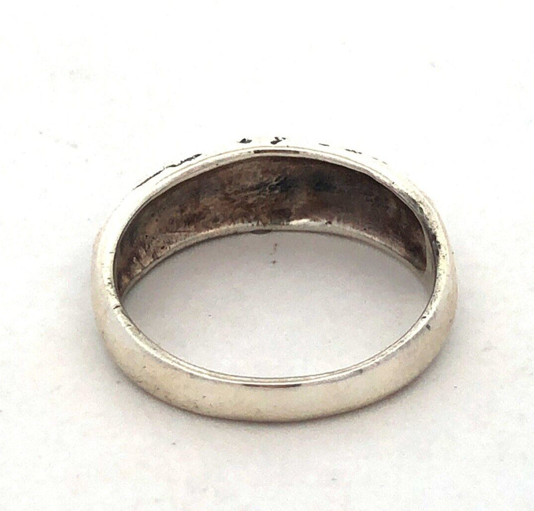Designer 925 Sterling Silver Textured Flower Floral Stackable Band Ring