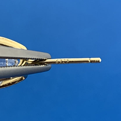 Designer Fuzion Creations Vermeil Sterling Silver 925 Sparkling CZ Stud Earrings