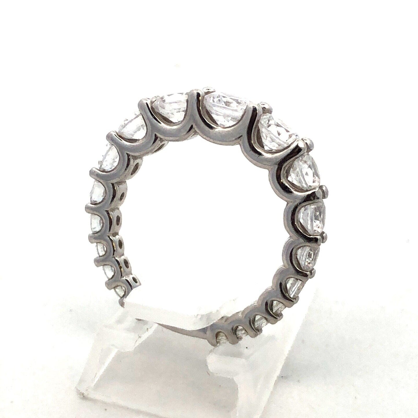 Designer UCL 925 Sterling Silver Round Cubic Zirconia Wedding Bridal Band Ring