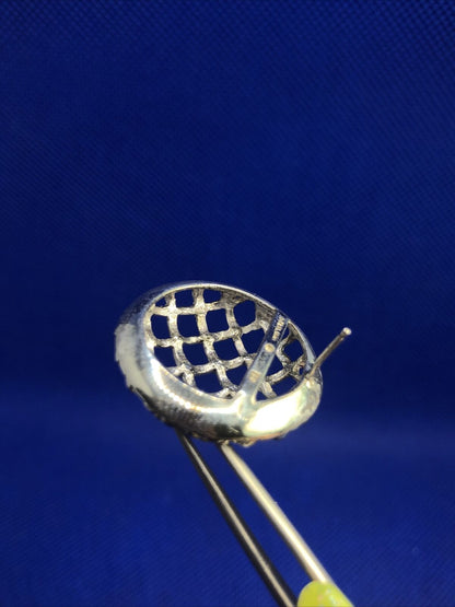 Designer 925 Sterling Silver Round Basket Weave Criss Cross Dome Stud Earrings