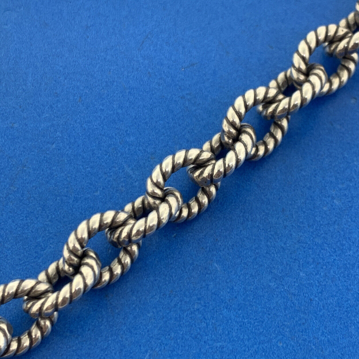 Designer Armbrust 925 Sterling Silver Circle Cable Link Statement Bracelet